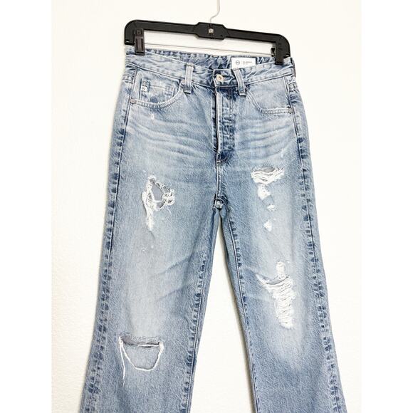 AG Adriano Goldschmied Alexxis Straight Leg Jeans Size 26 In Breeze Distressed - Picture 9 of 14